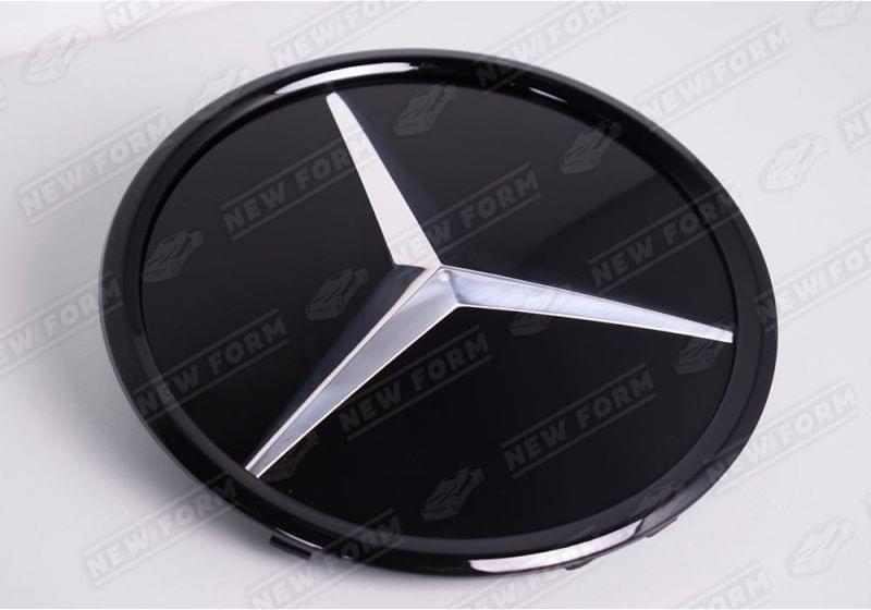 Эмблема Mercedes стеклянная черная Mercedes V-class рестайлинг