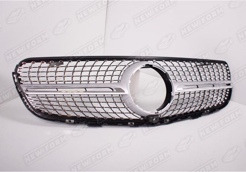 Решетка радиатора Diamond Sport серебро под камеру Mercedes GLC Coupe C253 