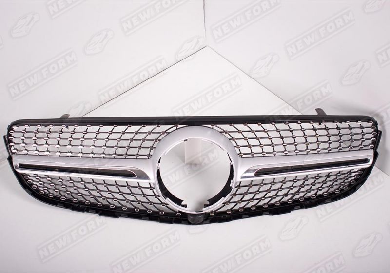 Решетка радиатора Diamond Sport серебро под камеру Mercedes GLC Coupe C253 