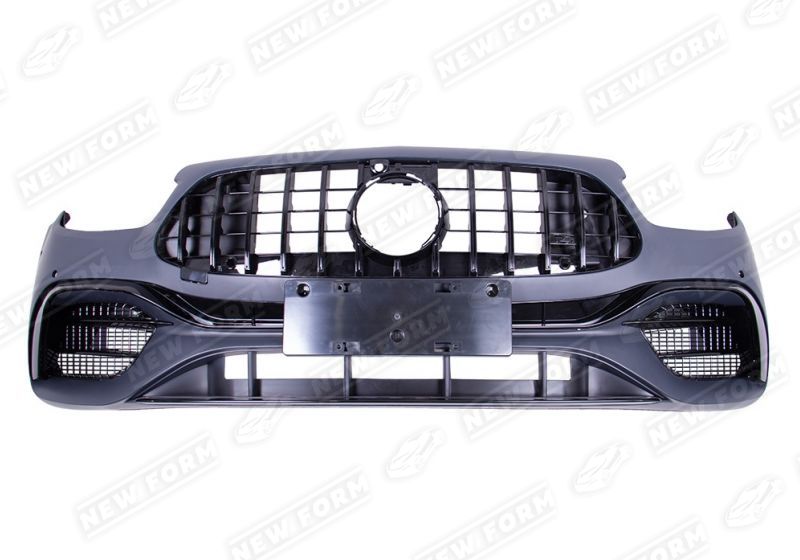 Передний бампер 6.3 AMG с черной решеткой радиатора Mercedes E-class W213 рестайлинг