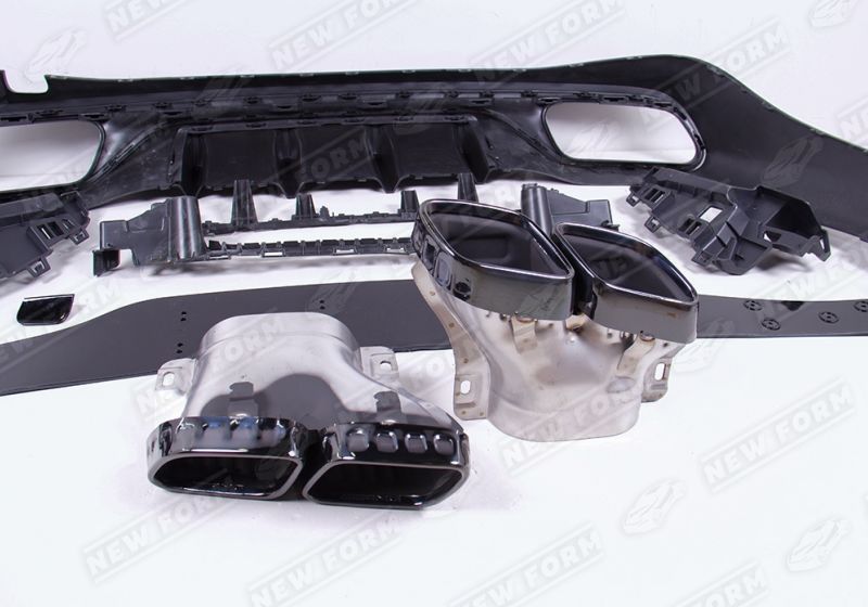 Диффузор с насадками 6.3 AMG черный Mercedes CLE C236