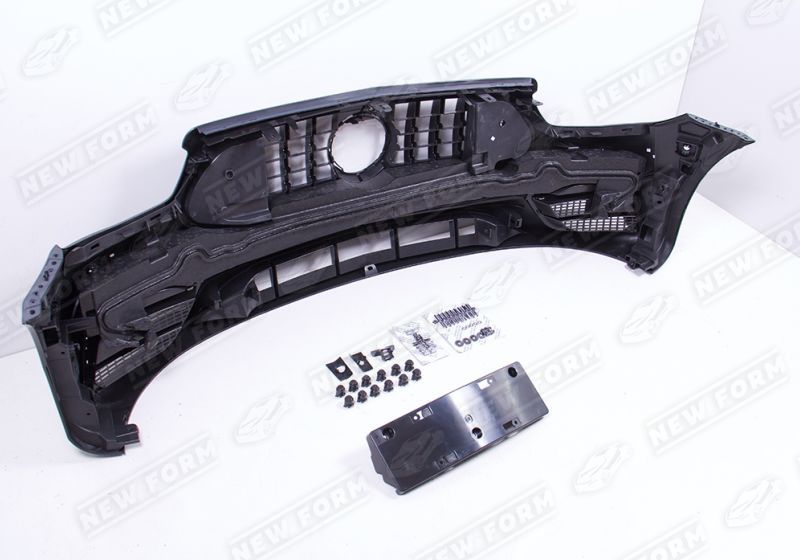 Передний бампер 6.3 AMG с черной решеткой радиатора Mercedes E-class W213 рестайлинг