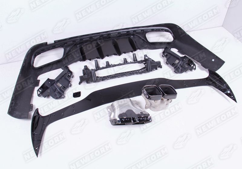 Диффузор с насадками 6.3 AMG черный Mercedes CLE C236