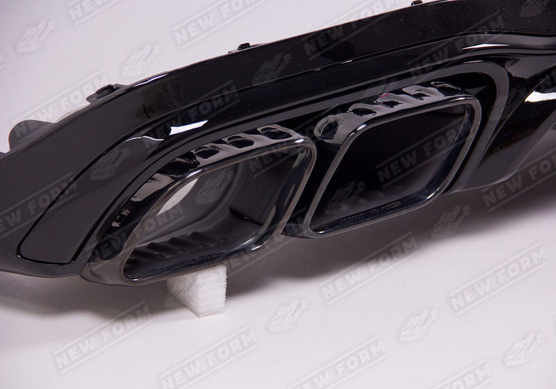 Диффузор с насадками 6.3 AMG черный Mercedes E-class W213 рестайлинг