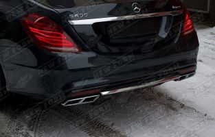 Диффузор черный с насадками 6.5 AMG Mercedes S-class W222