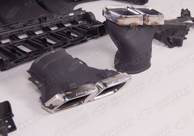 Диффузор черный с насадками хром 6.3 AMG Mercedes E-class W213