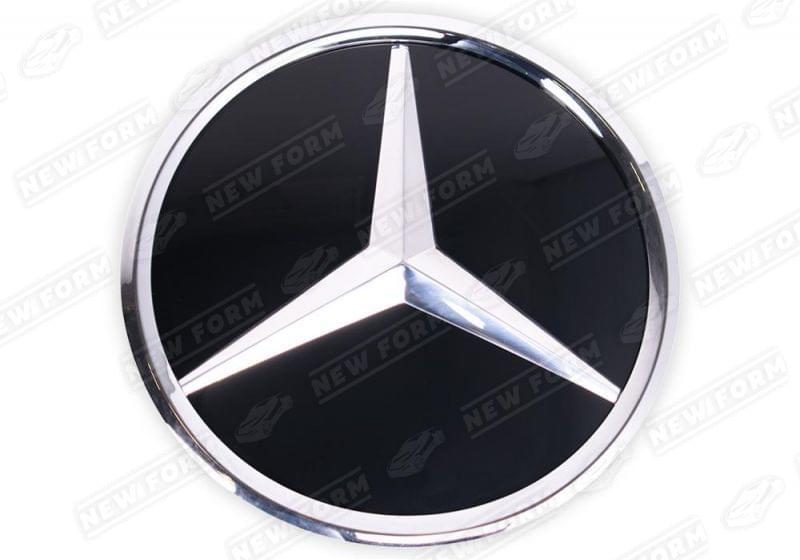 Эмблема Mercedes стеклянная хром Mercedes C-class W205 рестайлинг