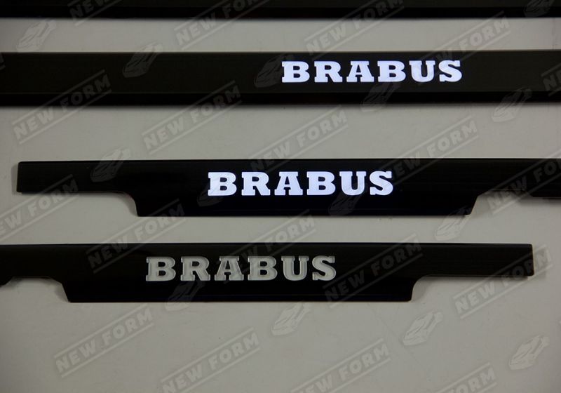Накладки на пороги Brabus с подсветкой черные Mercedes G-class W463