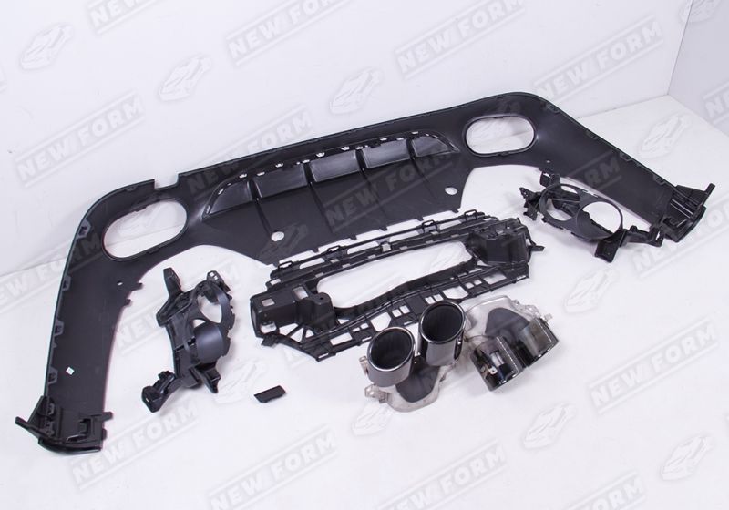 Диффузор с насадками 5.3 AMG черный Mercedes E-class W214