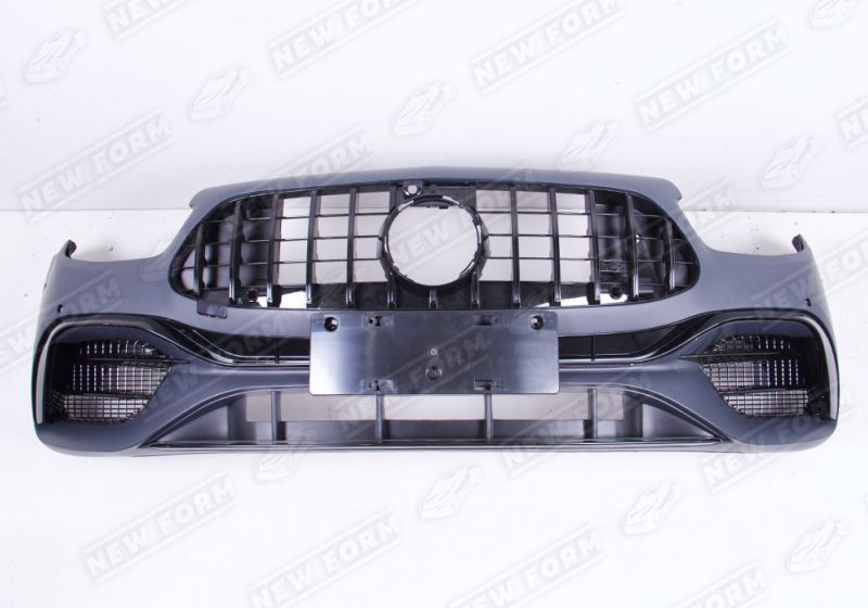 Передний бампер 6.3 AMG с черной решеткой радиатора Mercedes E-class W213 рестайлинг