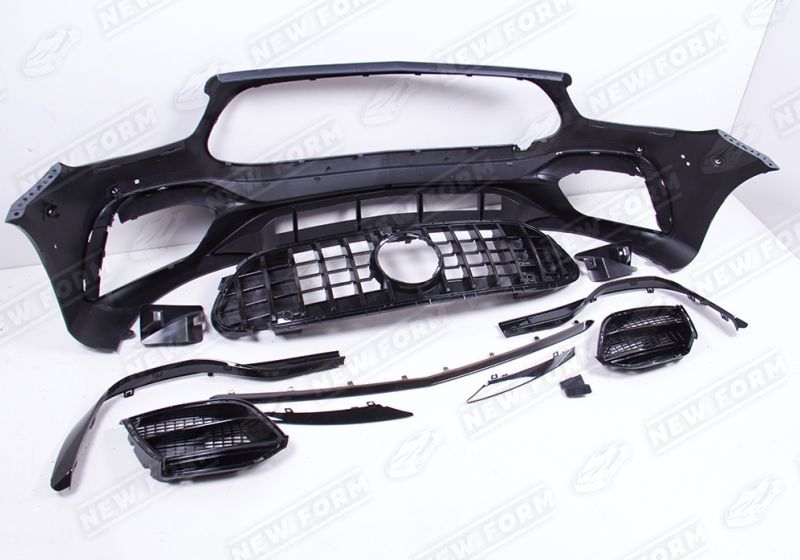 Передний бампер 6.3 AMG с черной решеткой радиатора Mercedes E-class W213 рестайлинг